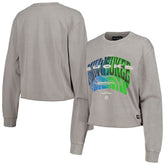 Gray Milwaukee Bucks The Wild Collective Women's Band Cropped Long Sleeve T-Shirt | NBA