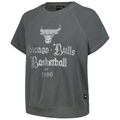 Gray Chicago Bulls The Wild Collective Women's Embroidered Fleece Raglan Short Sleeve Pullover Sweatshirt sale | NBA