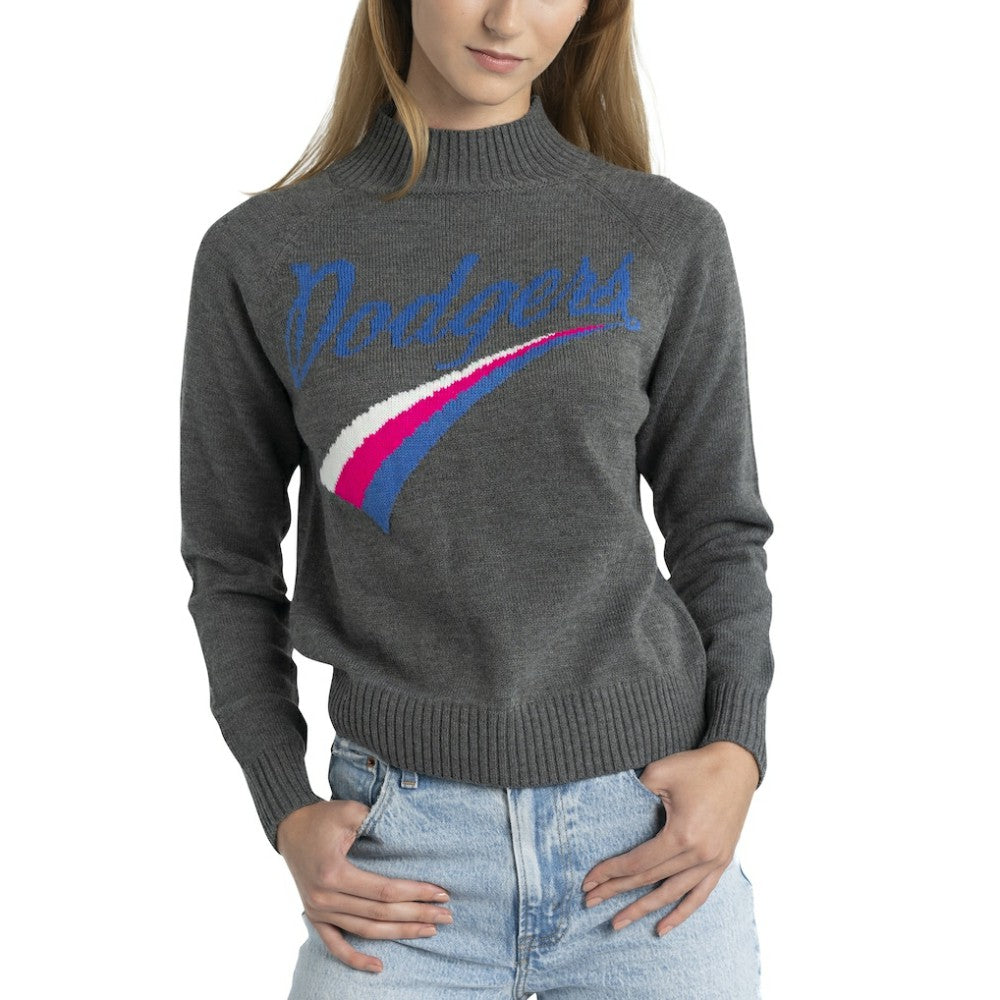 Los Angeles Dodgers Lusso Women's Serena Raglan Pullover Sweater - MLB Pullover