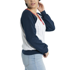 Boston Red Sox Lusso Women's Mack Fleece V-Neck Pullover Top - MLB Pullover
