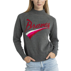 Atlanta Braves Lusso Women's Serena Raglan Pullover Sweater - MLB Pullover