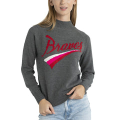 Atlanta Braves Lusso Women's Serena Raglan Pullover Sweater - MLB Pullover