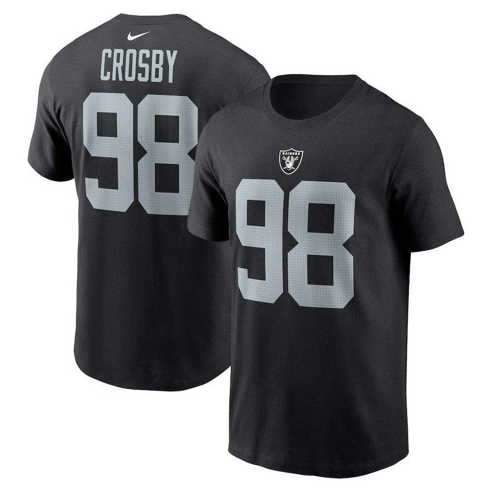 Las Vegas Raiders Maxx Crosby Player Name & Number T-Shirt | NFL Sale