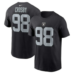 Las Vegas Raiders Maxx Crosby Player Name & Number T-Shirt | NFL Sale