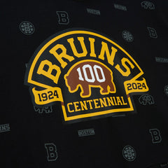 Boston Bruins Mitchell & Ness 100th Anniversary Allover Print Pullover Hoodie - NHL Hoodies