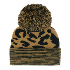 Boston Red Sox '47 Women's Leopard Rosette Cuffed Knit Hat with Pom - MLB Hats