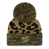 Washington Nationals '47 Women's Leopard Rosette Cuffed Knit Hat with Pom - MLB Hats