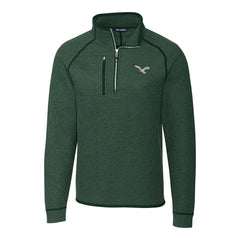 Philadelphia Eagles Cutter & Buck Gridiron Classics Big & Tall Mainsail Sweater-Knit Half-Zip Pullover Jacket | NFL Hot