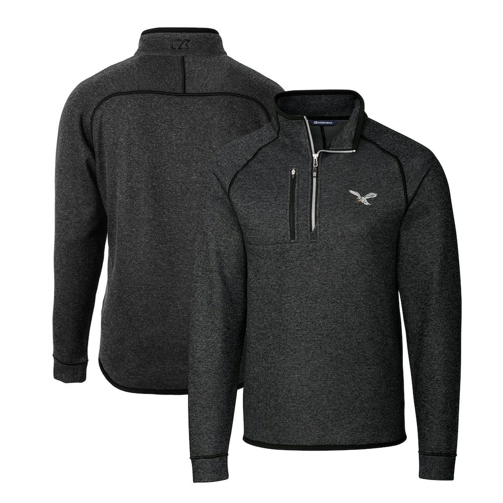Philadelphia Eagles Cutter & Buck Gridiron Classics Big & Tall Mainsail Sweater-Knit Half-Zip Pullover Jacket | NFL Near me