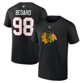 Connor Bedard Chicago Blackhawks Fanatics Authentic Stack Name & Number T-Shirt - NHL T-shirts