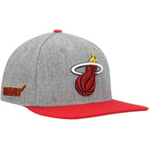 Gray/Red Miami Heat Pro Standard Classic Logo Two-Tone Snapback Hat | NBA