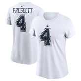 Dallas Cowboys Dak Prescott Women's Player Name & Number T-Shirt | NFL Discount