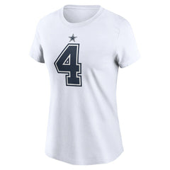 Dallas Cowboys Dak Prescott Women's Player Name & Number T-Shirt | NFL Discount