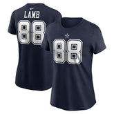Dallas Cowboys CeeDee Lamb Women's Player Name & Number T-Shirt | NFL Outlet