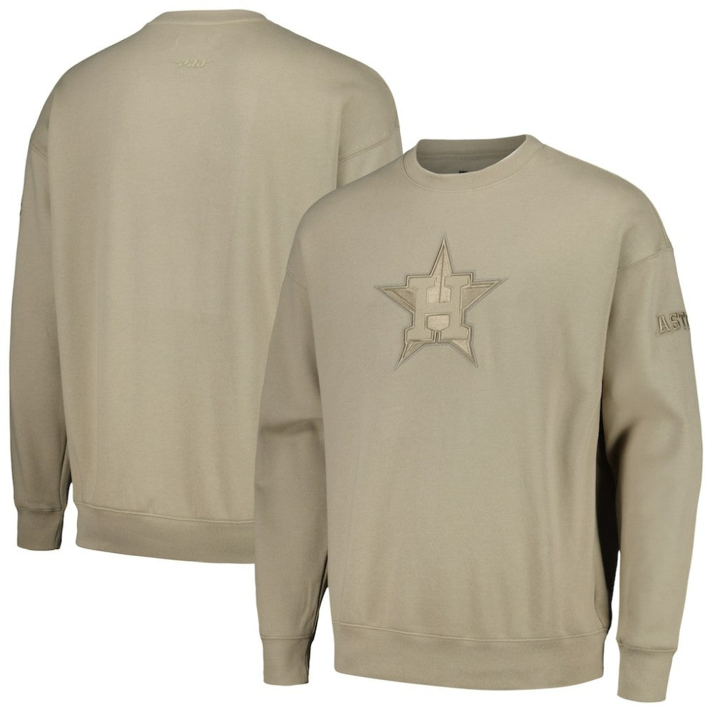 Houston Astros Pro Standard Neutral Drop Shoulder Pullover Sweatshirt - MLB Pullover