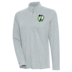 Heather Gray Boston Celtics Antigua Women's Confront Quarter-Zip Pullover Top | NBA