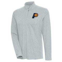 Heather Gray Indiana Pacers Antigua Women's Confront Quarter-Zip Pullover Top | NBA
