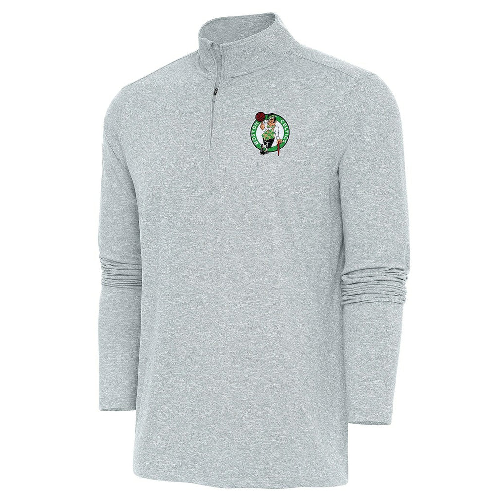 Heather Gray Boston Celtics Antigua Hunk Quarter-Zip Pullover Top | NBA