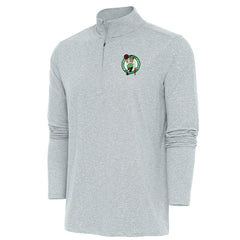Heather Gray Boston Celtics Antigua Hunk Quarter-Zip Pullover Top | NBA
