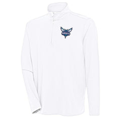 White Charlotte Hornets Antigua Hunk Quarter-Zip Pullover Top | NBA
