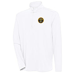 White Denver Nuggets Antigua Hunk Quarter-Zip Pullover Top sale | NBA