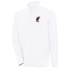White Miami Heat Antigua Hunk Quarter-Zip Pullover Top | NBA