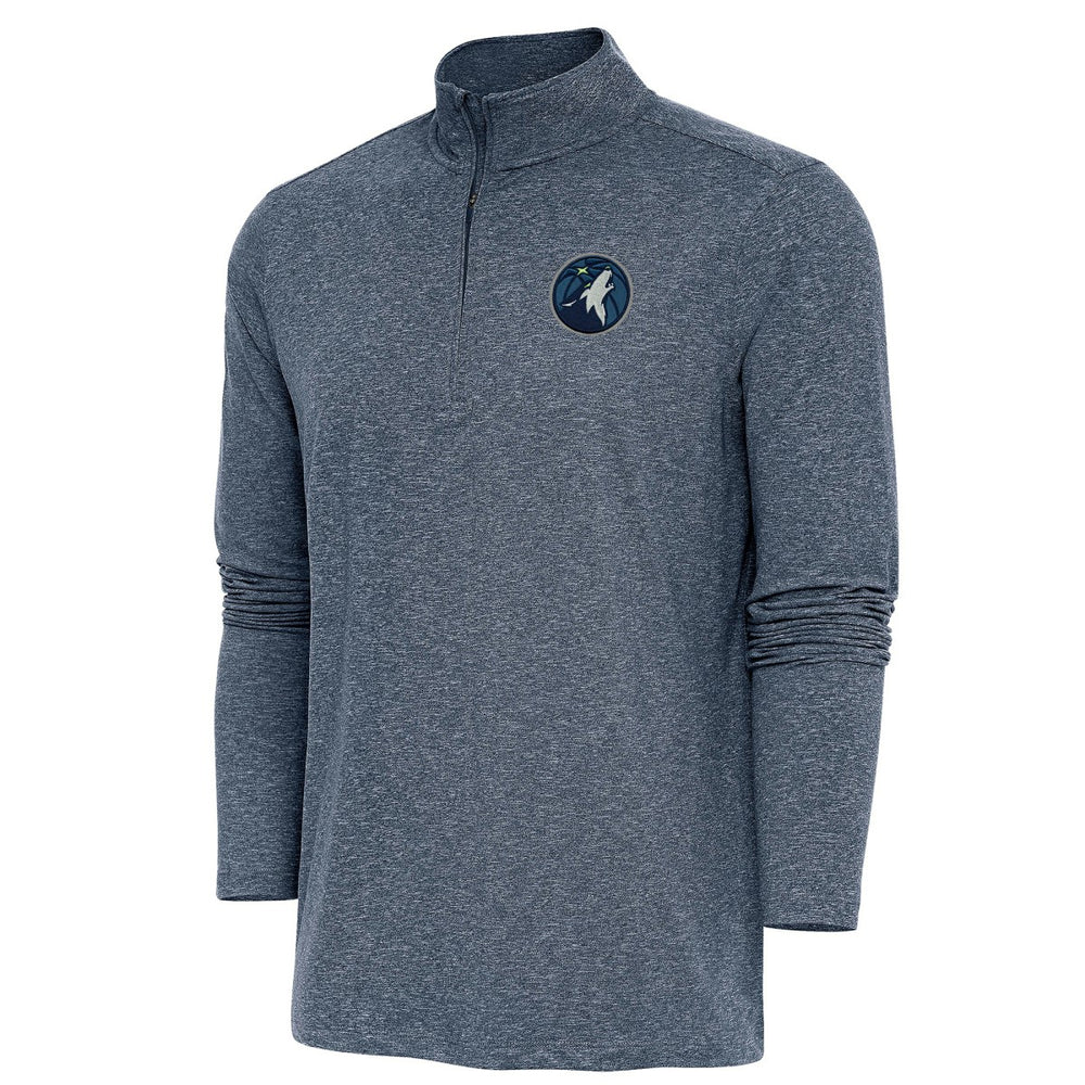 Heather Navy Minnesota Timberwolves Antigua Hunk Quarter-Zip Pullover Top | NBA