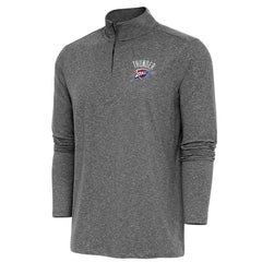 Heather Black Oklahoma City Thunder Antigua Hunk Quarter-Zip Pullover Top | NBA