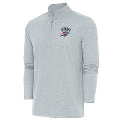 Heather Gray Oklahoma City Thunder Antigua Hunk Quarter-Zip Pullover Top | NBA