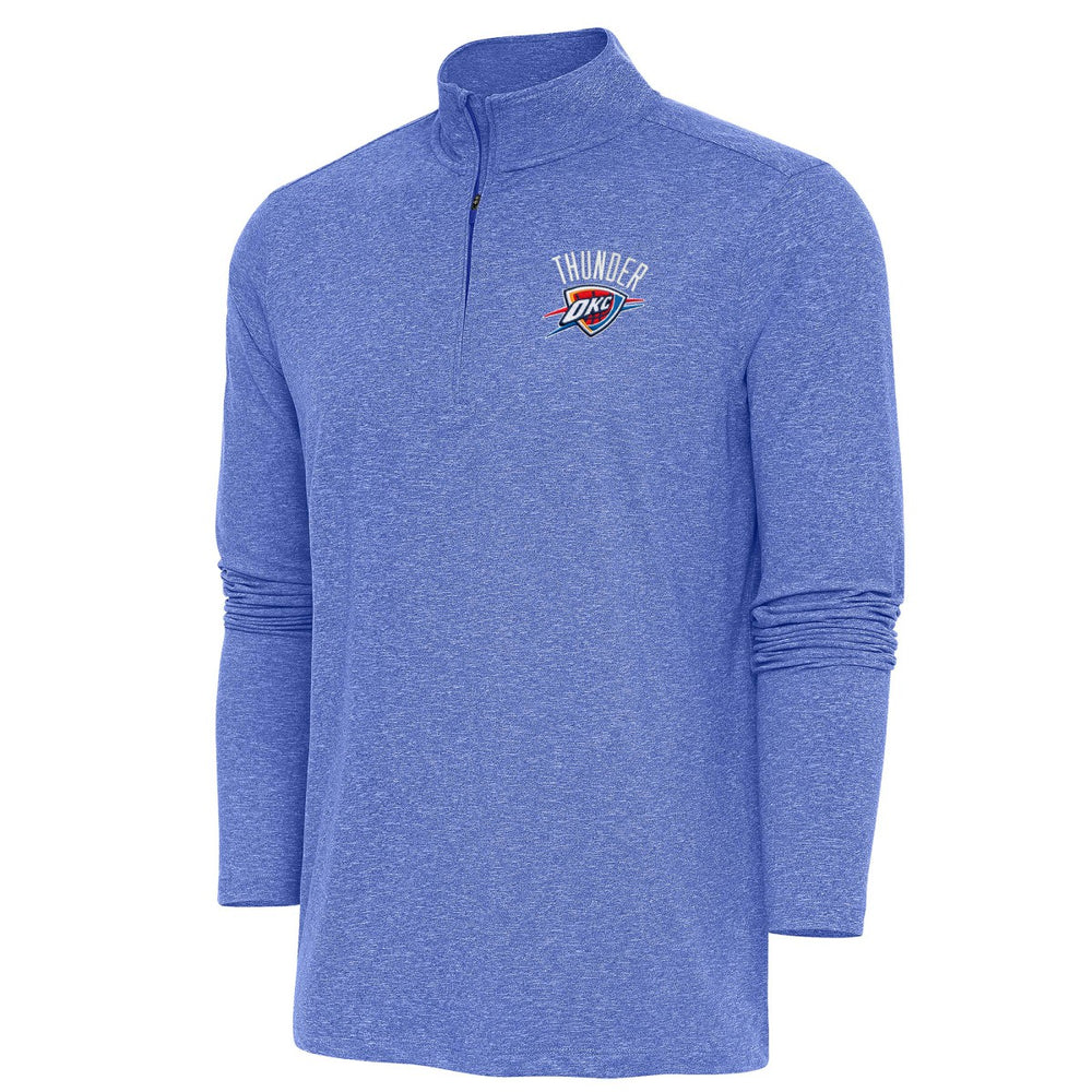 Heather Royal Oklahoma City Thunder Antigua Hunk Quarter-Zip Pullover Top | NBA