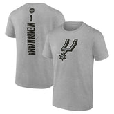 Heather Gray Victor Wembanyama San Antonio Spurs Playmaker Name & Number T-Shirt | NBA