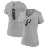 Gray Victor Wembanyama San Antonio Spurs Women's Playmaker Name & Number V-Neck T-Shirt | NBA
