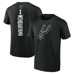 Black Victor Wembanyama San Antonio Spurs Playmaker Name & Number T-Shirt | NBA