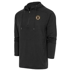 Boston Bruins Antigua Spikes Raglan Quarter-Zip Hoodie - NHL Hoodies