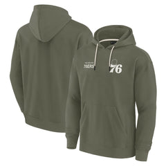 Olive Philadelphia 76ers Unisex Elements Super Soft Fleece Pullover Hoodie | NBA