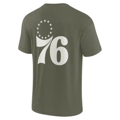 Olive Philadelphia 76ers Unisex Elements Super Soft Short Sleeve T-Shirt | NBA