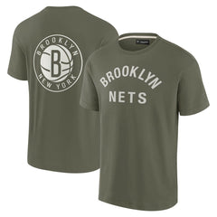 Olive Brooklyn Nets Unisex Elements Super Soft Short Sleeve T-Shirt | NBA