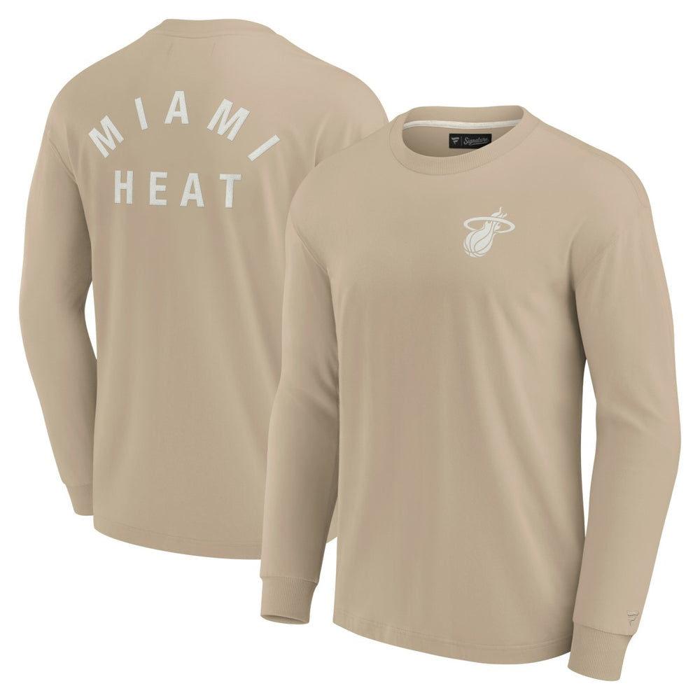 Khaki Miami Heat Unisex Elements Super Soft Long Sleeve T-Shirt | NBA