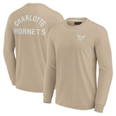 Khaki Charlotte Hornets Unisex Elements Super Soft Long Sleeve T-Shirt | NBA