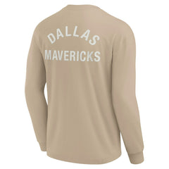 Khaki Dallas Mavericks Unisex Elements Super Soft Long Sleeve T-Shirt sale | NBA