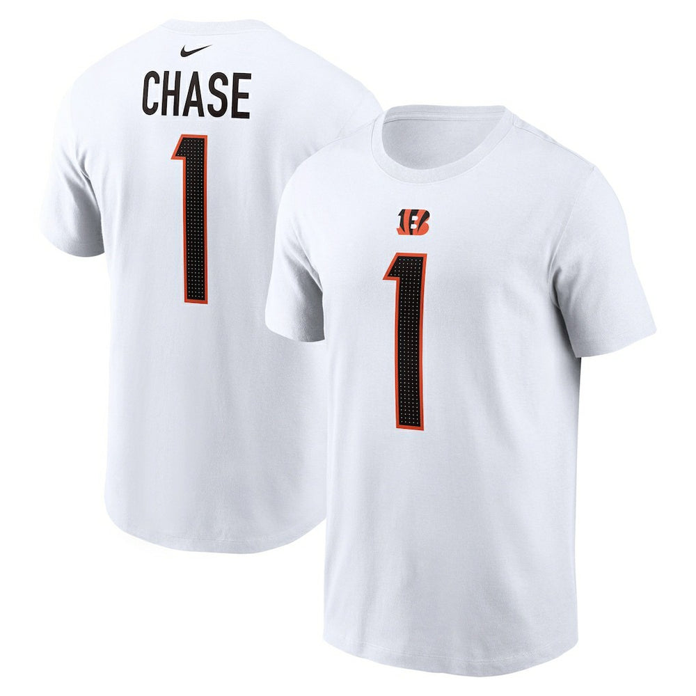 Cincinnati Bengals Ja'Marr Chase Player Name & Number T-Shirt | NFL Sale