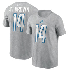 Detroit Lions Amon-Ra St. Brown Player Name & Number T-Shirt | NFL New