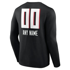 Atlanta Falcons Personalized Name & Number Team Wordmark Long Sleeve T-Shirt | NFL Outlet