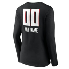 Atlanta Falcons Women's Personalized Name & Number Team Wordmark Long Sleeve V-Neck T-Shirt | NFL Outlet