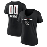 Atlanta Falcons Women's Personalized Name & Number Team Wordmark V-Neck T-Shirt | NFL Outlet