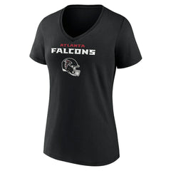Atlanta Falcons Women's Personalized Name & Number Team Wordmark V-Neck T-Shirt | NFL Outlet