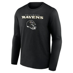 Baltimore Ravens Personalized Name & Number Team Wordmark Long Sleeve T-Shirt | NFL Discount