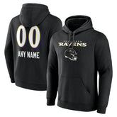 Baltimore Ravens Personalized Name & Number Team Wordmark Pullover Hoodie | NFL Sale