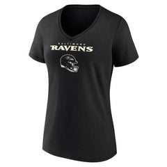 Baltimore Ravens Women's Personalized Name & Number Team Wordmark V-Neck T-Shirt | NFL Online