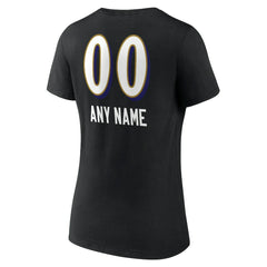 Baltimore Ravens Women's Personalized Name & Number Team Wordmark V-Neck T-Shirt | NFL Online